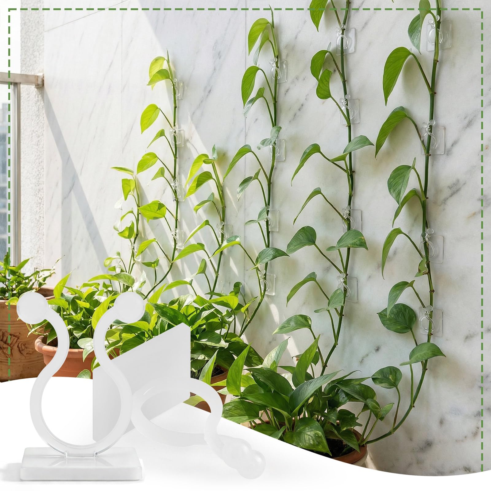 Watmtin clip's hidden design blends with foliage for a clean look.