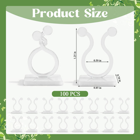 Watmtin clip features strong adhesive that withstands rain for outdoor vines.