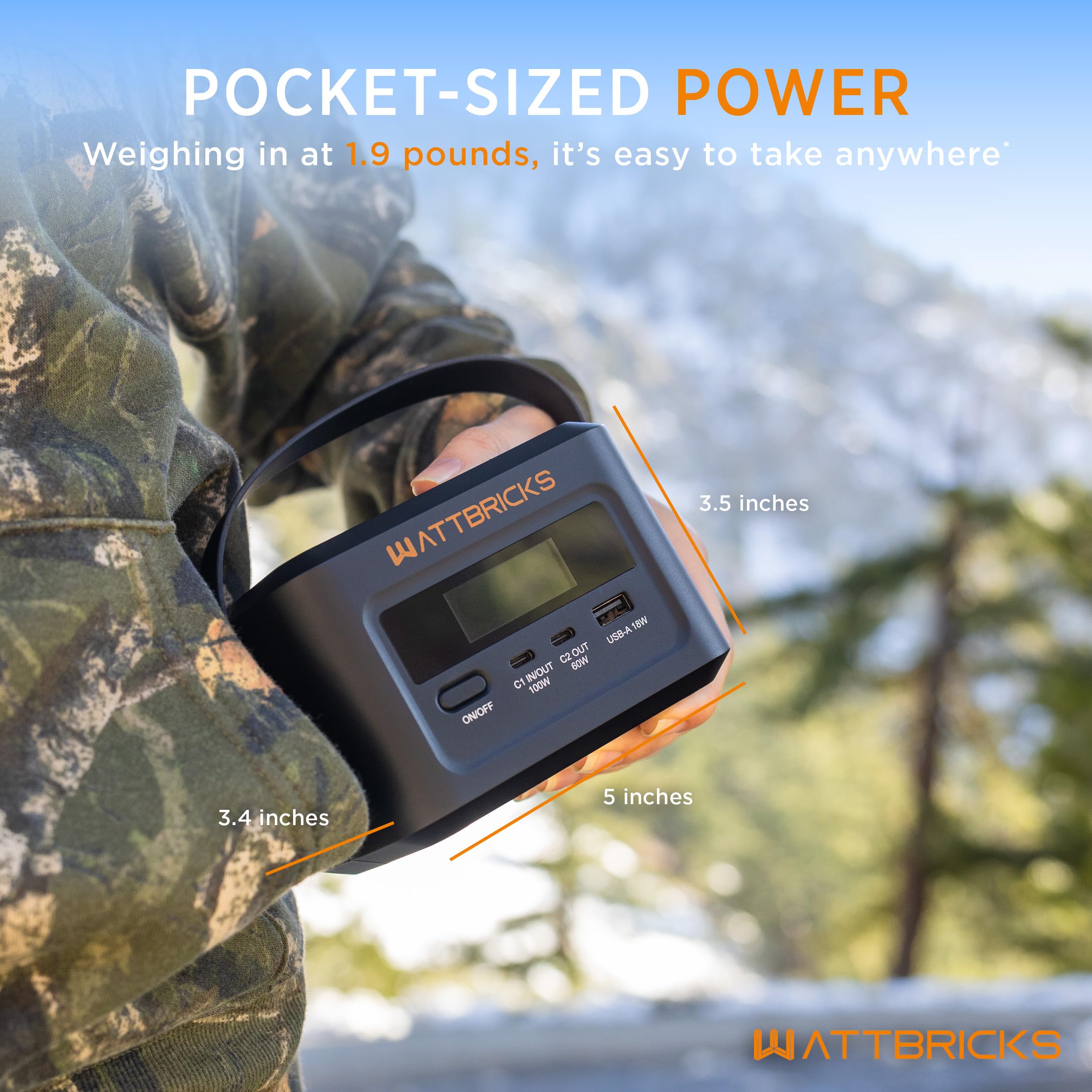 Wattbricks H100 99.2Wh capacity suitable for portable power on the go