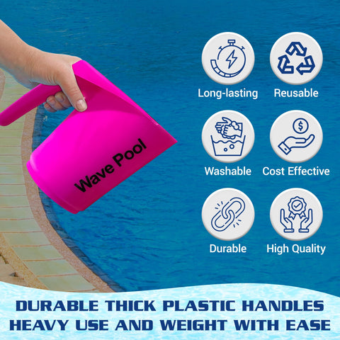 Wave Pool EZ Grip handle scoop for comfortable, slip-free use with gloves.
