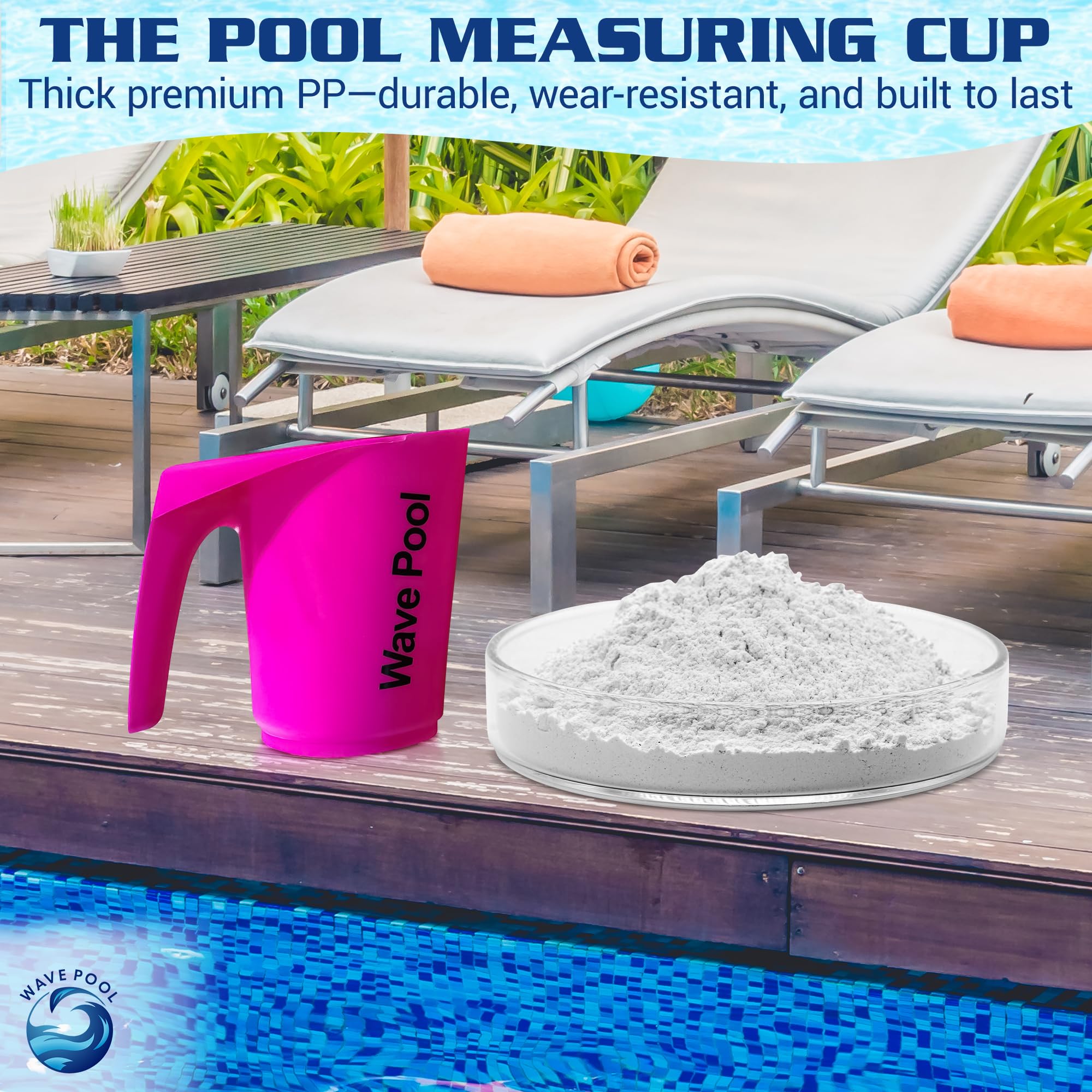 Wave Pool large capacity DE powder scoop saves time during weekly maintenance.