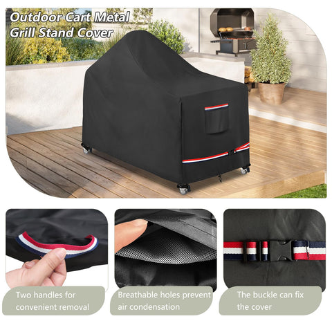 Wavecover fits the 60-inch Big Green Egg table securely on a cart.