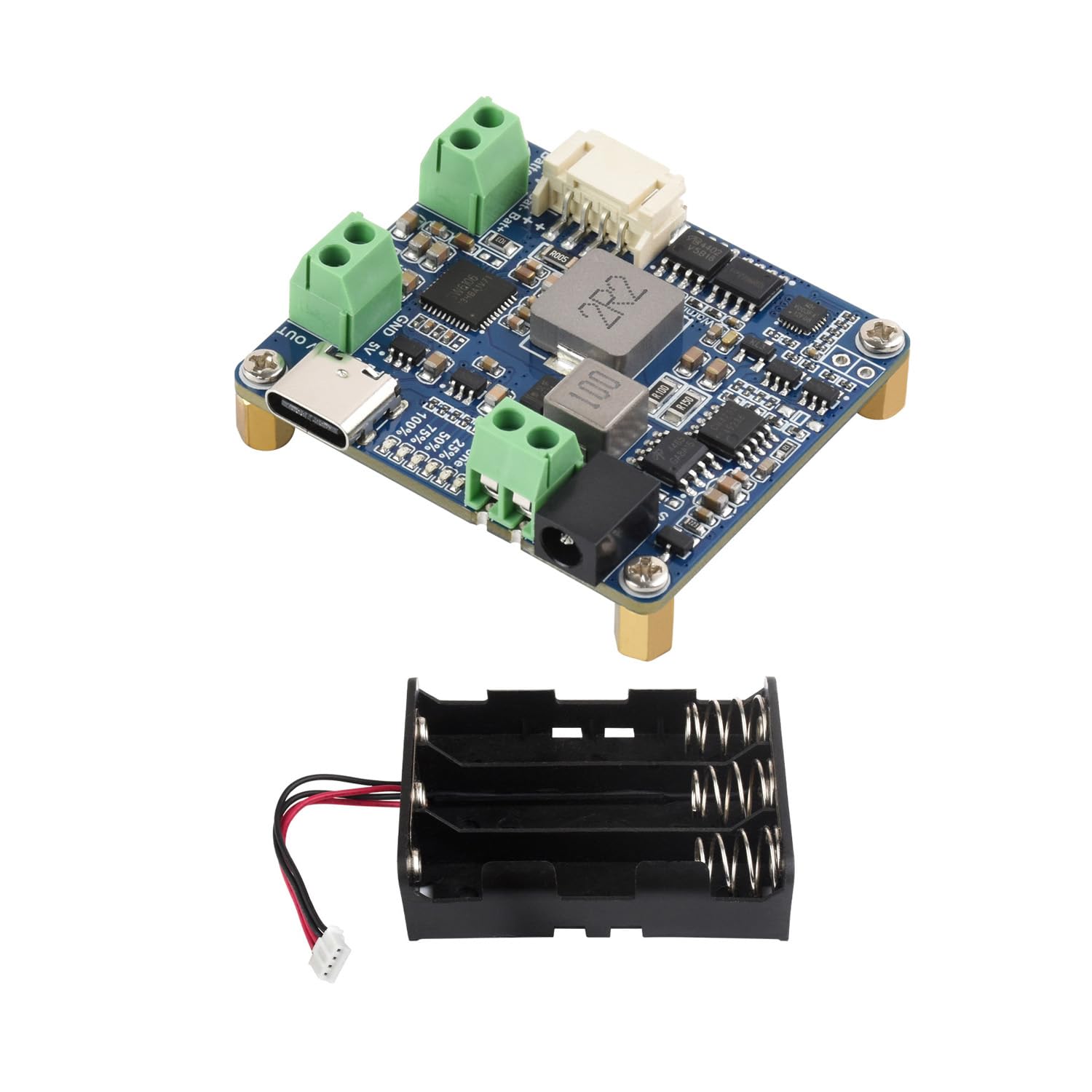 Waveshare Solar Power Manager D front view for versatile off-grid charging.