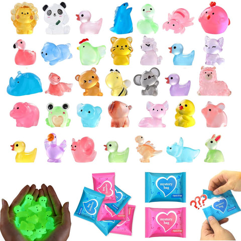 WAWIBEE glow-in-the-dark resin animals blind bag figures for display and gifting.