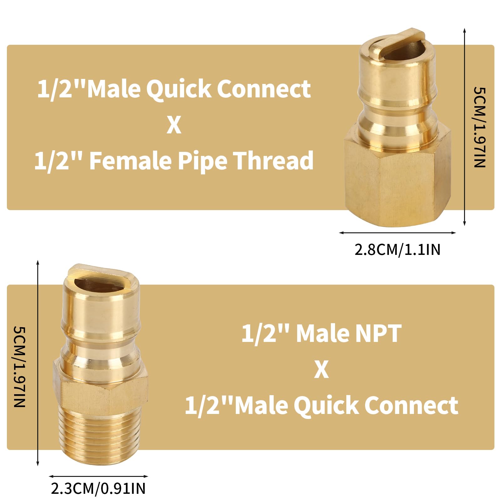 WAYASDCU brass quick-connect hex nut close-up for a secure grip
