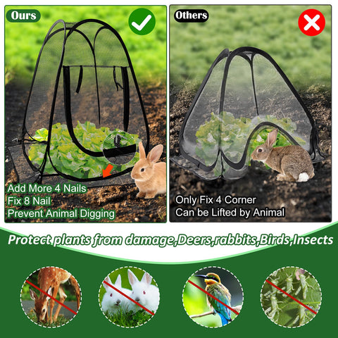 Waybas zipper-door plant cover provides easy access for daily plant care.