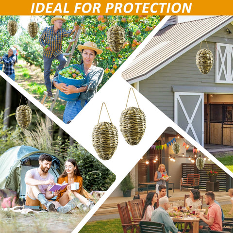 Waybas outdoor wasp nest decoy suitable for patios, gardens, and yards.