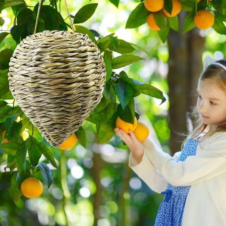 Waybas rustic woven wasp nest decor enhances patio and yard aesthetics