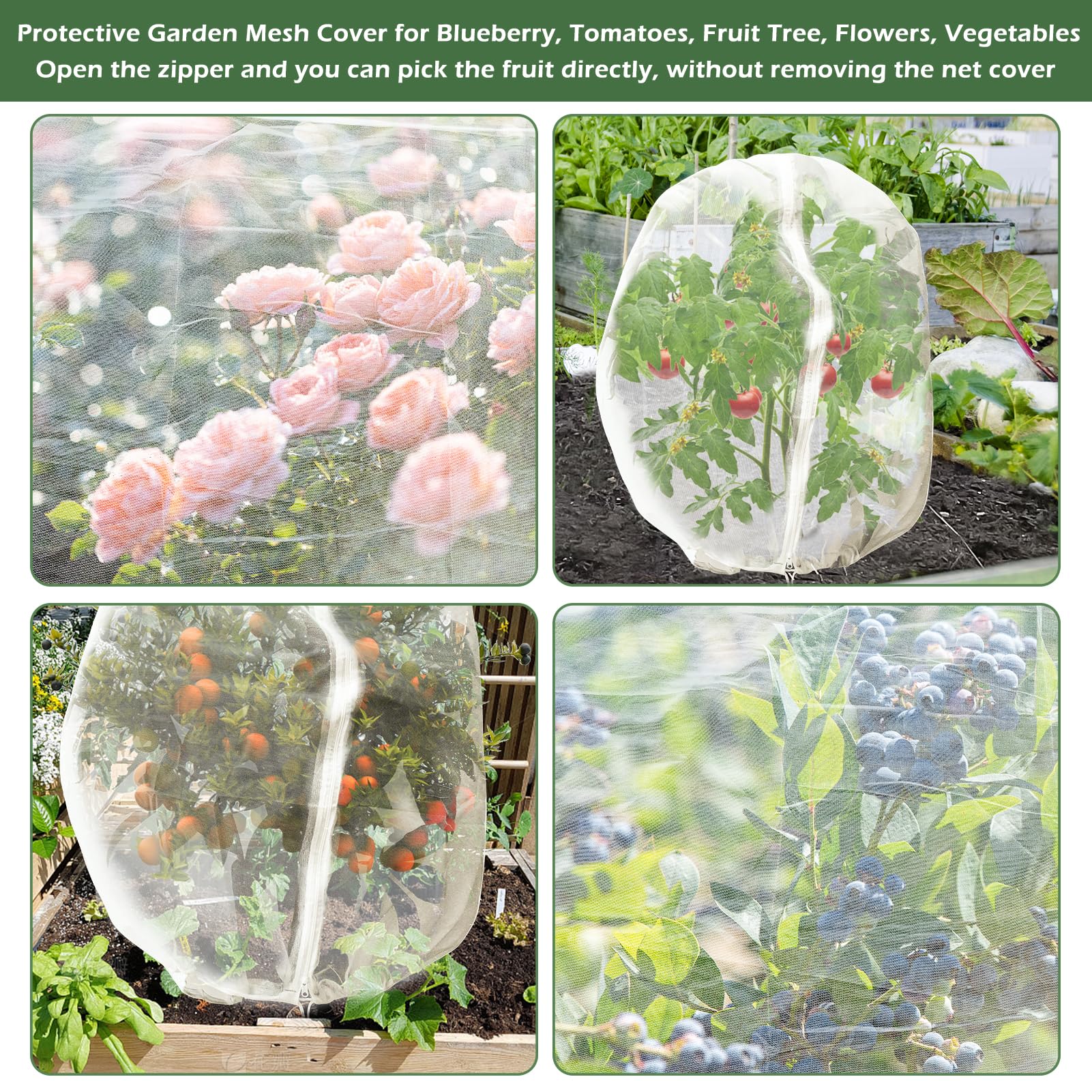Waybas plant netting set safeguards crops from critters and debris