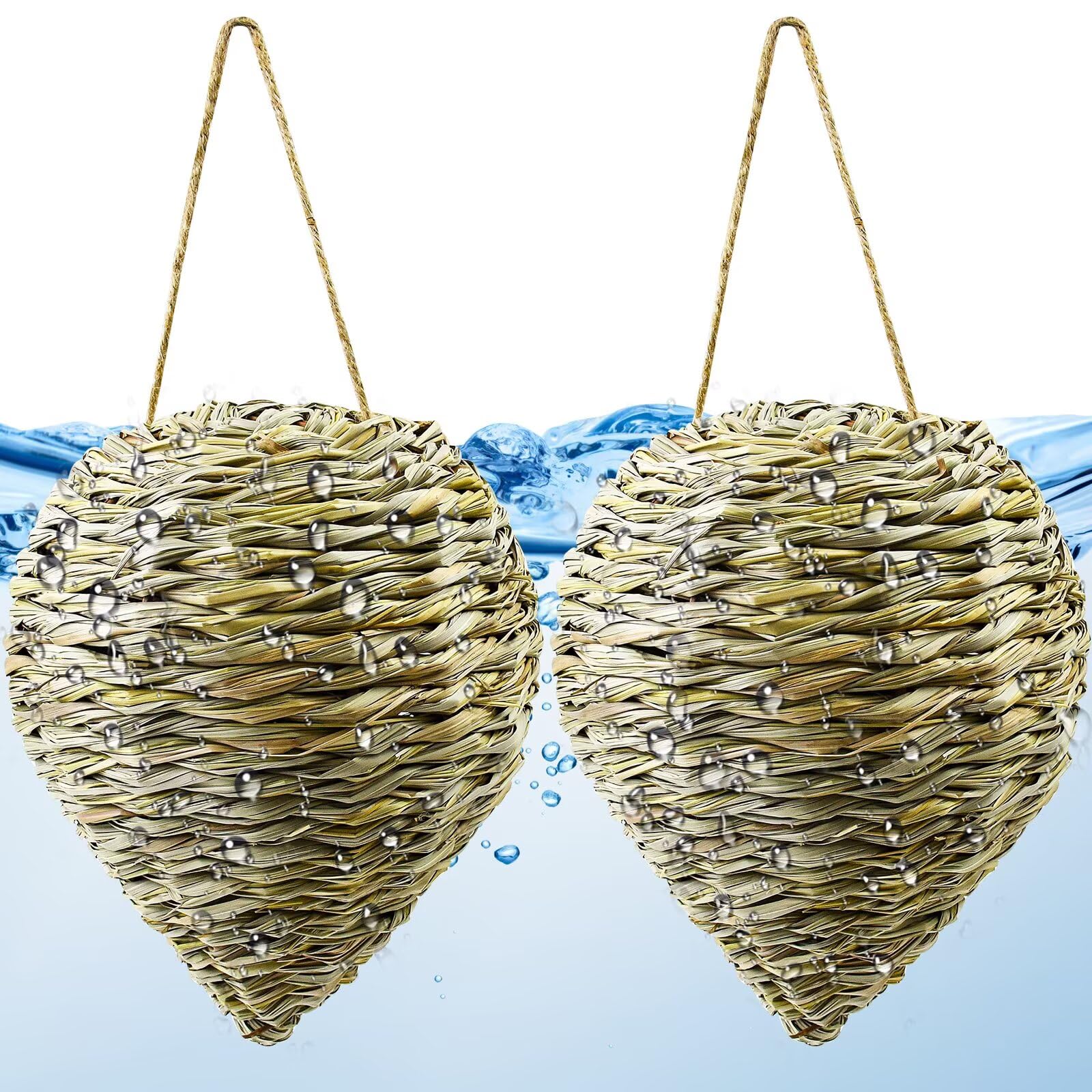 Waybas woven reed wasp nest 15x7.5 inch decor adds rustic curb appeal to outdoor space