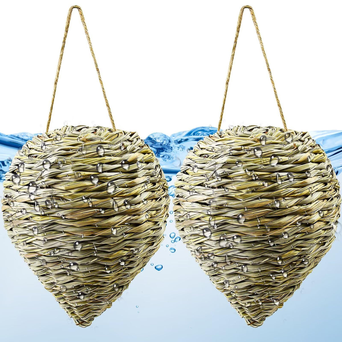 Waybas woven reed wasp nest 15x7.5 inch decor adds rustic curb appeal to outdoor space