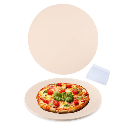 Waykea 14-inch pizza stone for crispy crust in oven or grill.