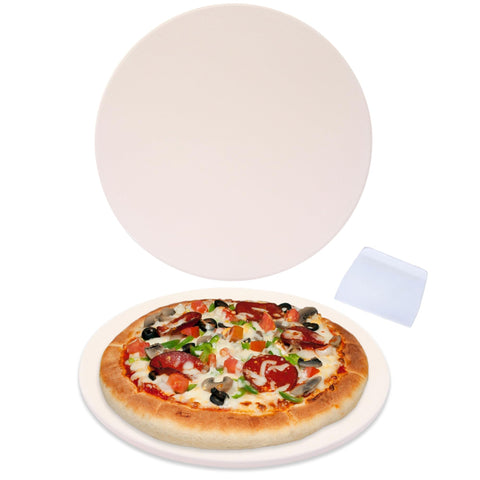 Waykea 9-inch round pizza stone for toaster ovens delivers crispy, even crust.