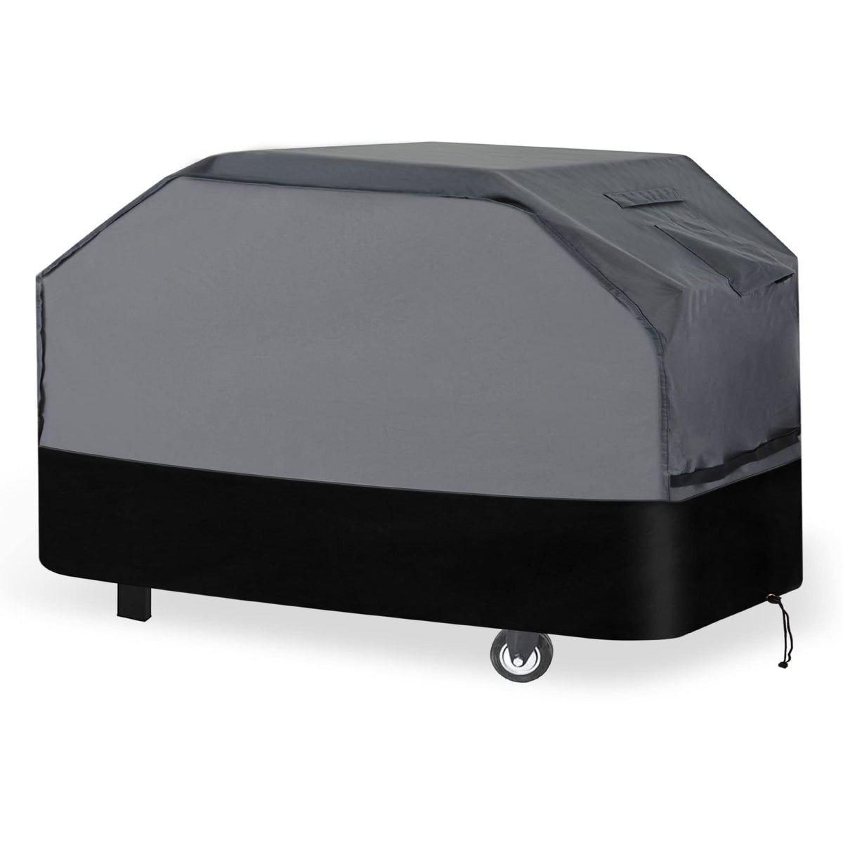 Waykea heavy duty grill cover 65-inch front view guards against rain and sun.