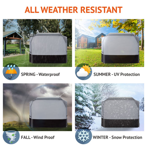 Waykea heavy duty grill cover 65-inch waterproof fabric protects grills in wet weather.