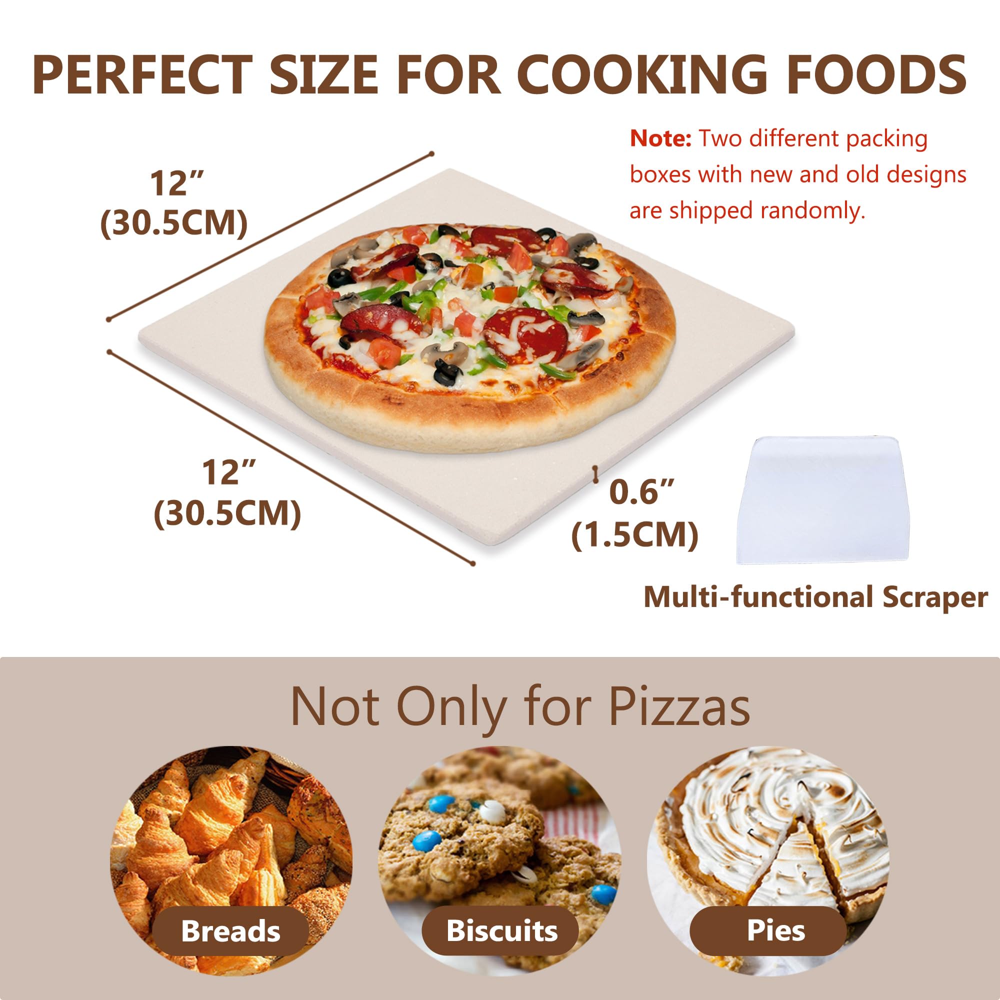 Waykea pizza stone on grill with even heat distribution