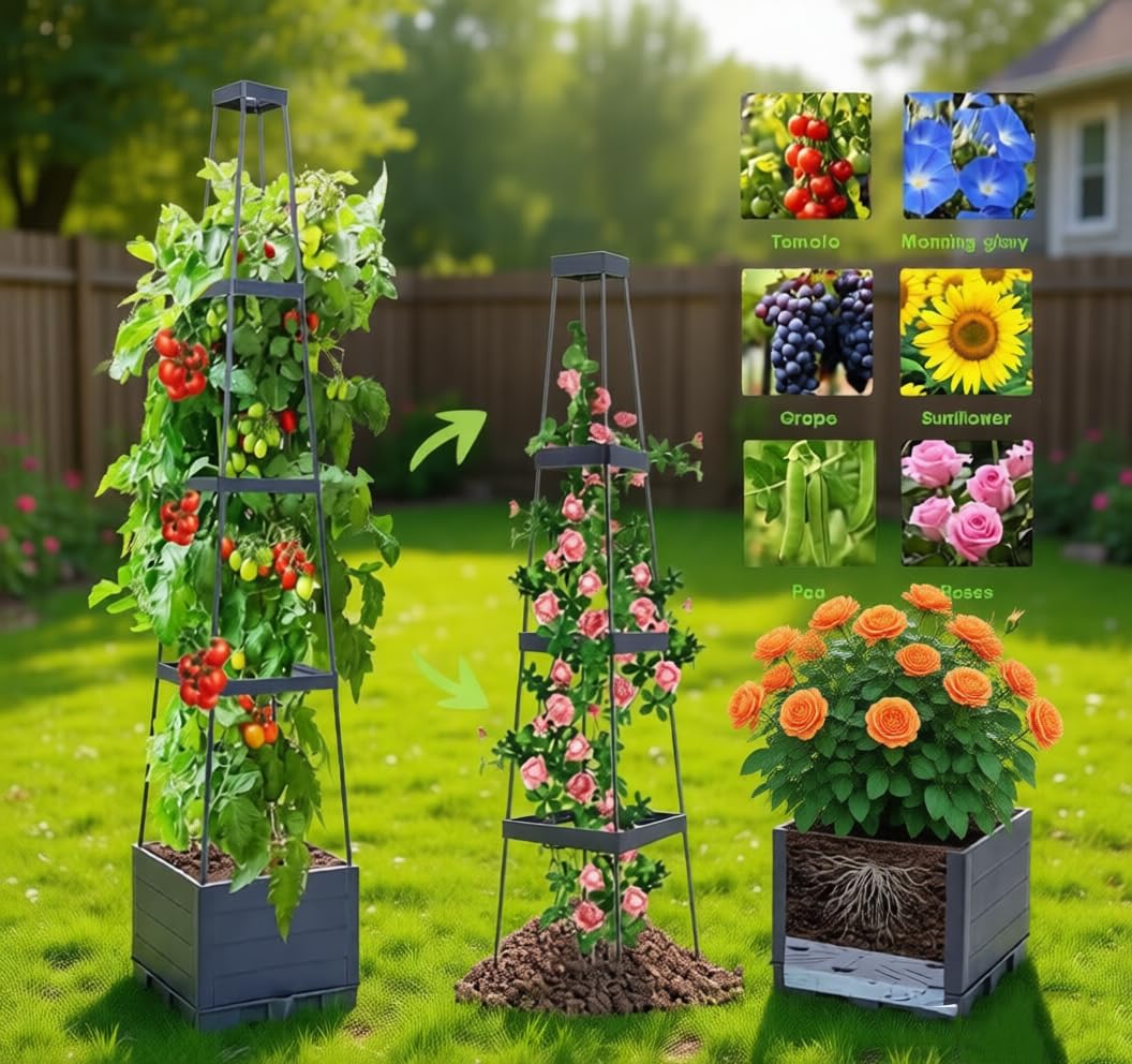 Waylinho self-watering tomato planter bottom reservoir supports healthy roots and less frequent watering.