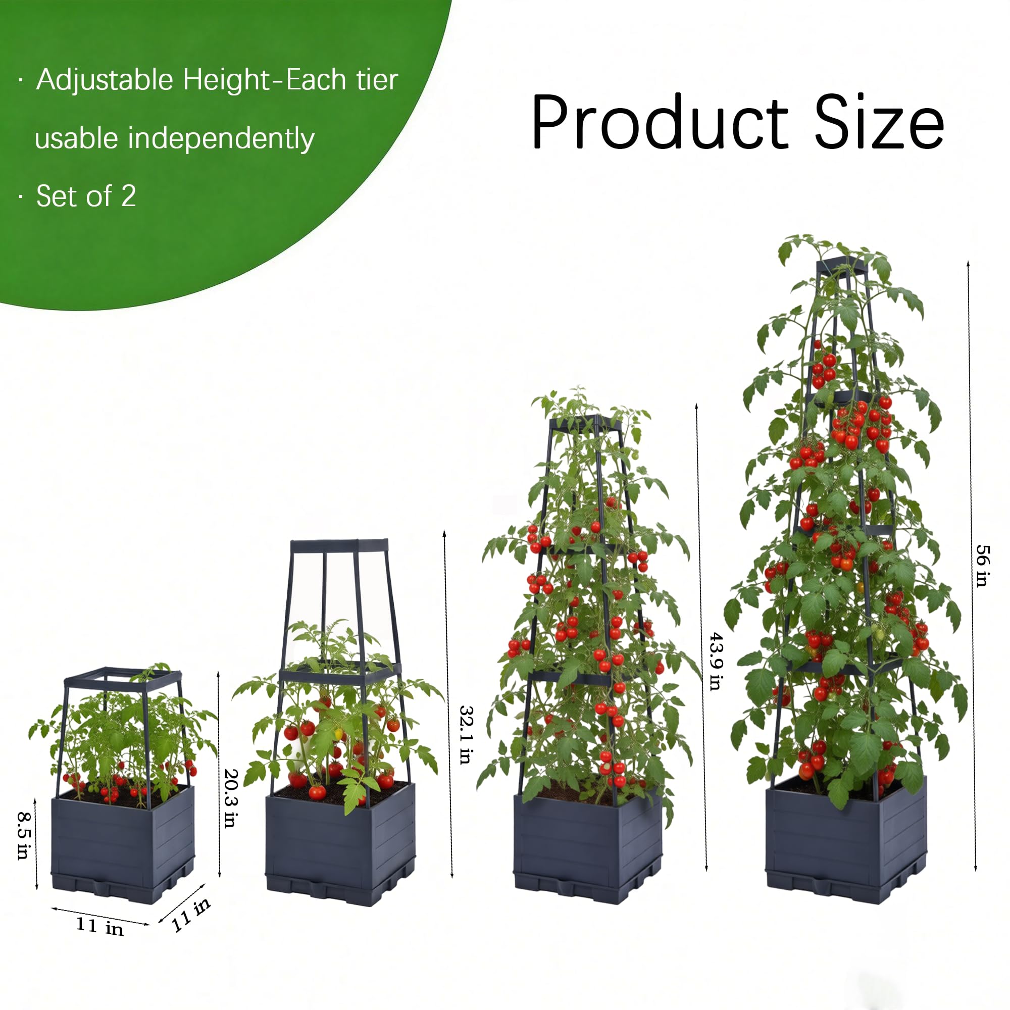 Waylinho versatile planting box supports tomatoes, eggplants, strawberries, and climbing plants.