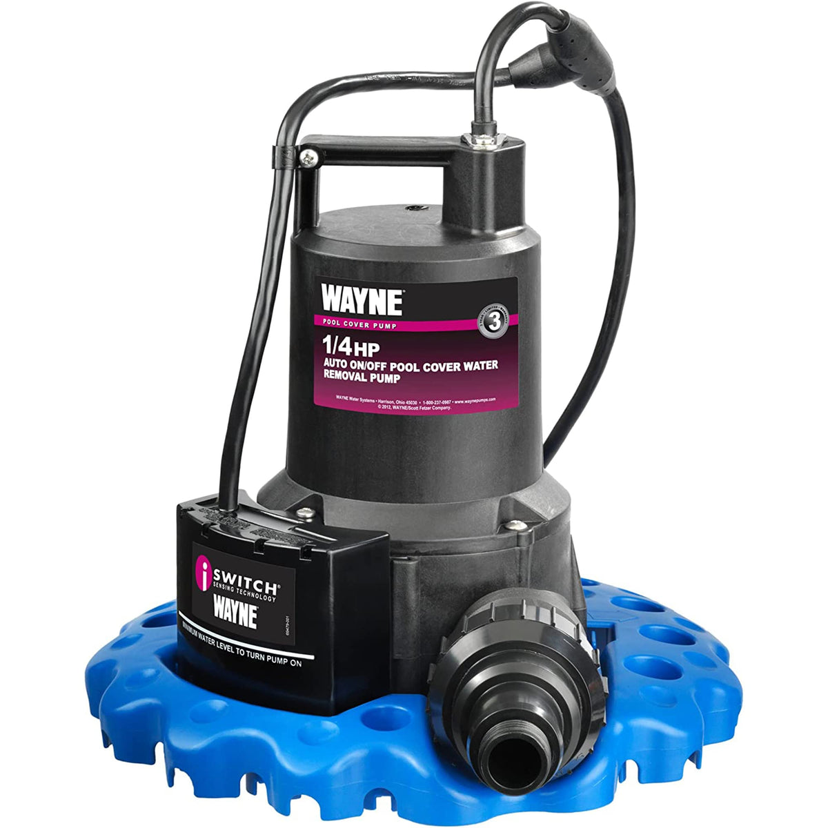 Wayne WAPC250 pool cover pump front view showing reinforced housing for winter use
