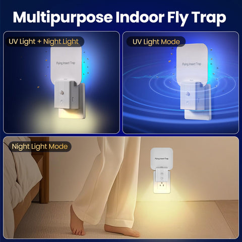 WAYSLA fly trap indoors uses sticky glue boards to securely catch gnats and flies