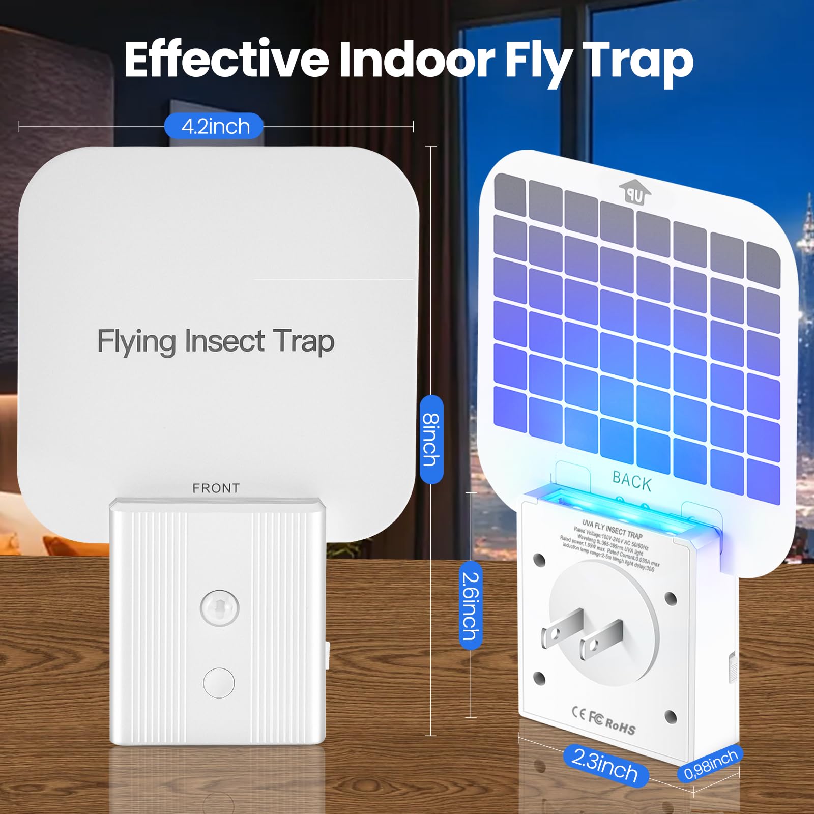 WAYSLA 5 glue boards included provide large sticky surface to trap multiple insects