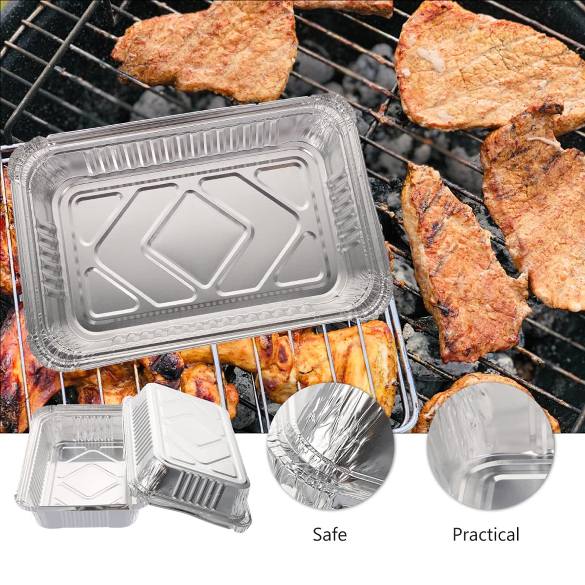 Waytiffer drip pan top 8.5x6 inches catches drippings efficiently during grilling.