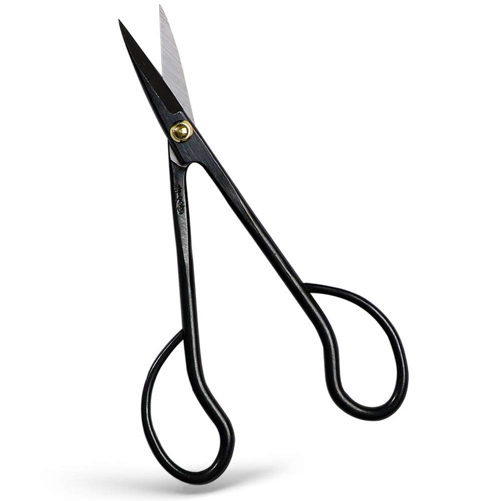 Wazakura Satsuki Bonsai Scissors overall view conveys compact, durable pruning tool.