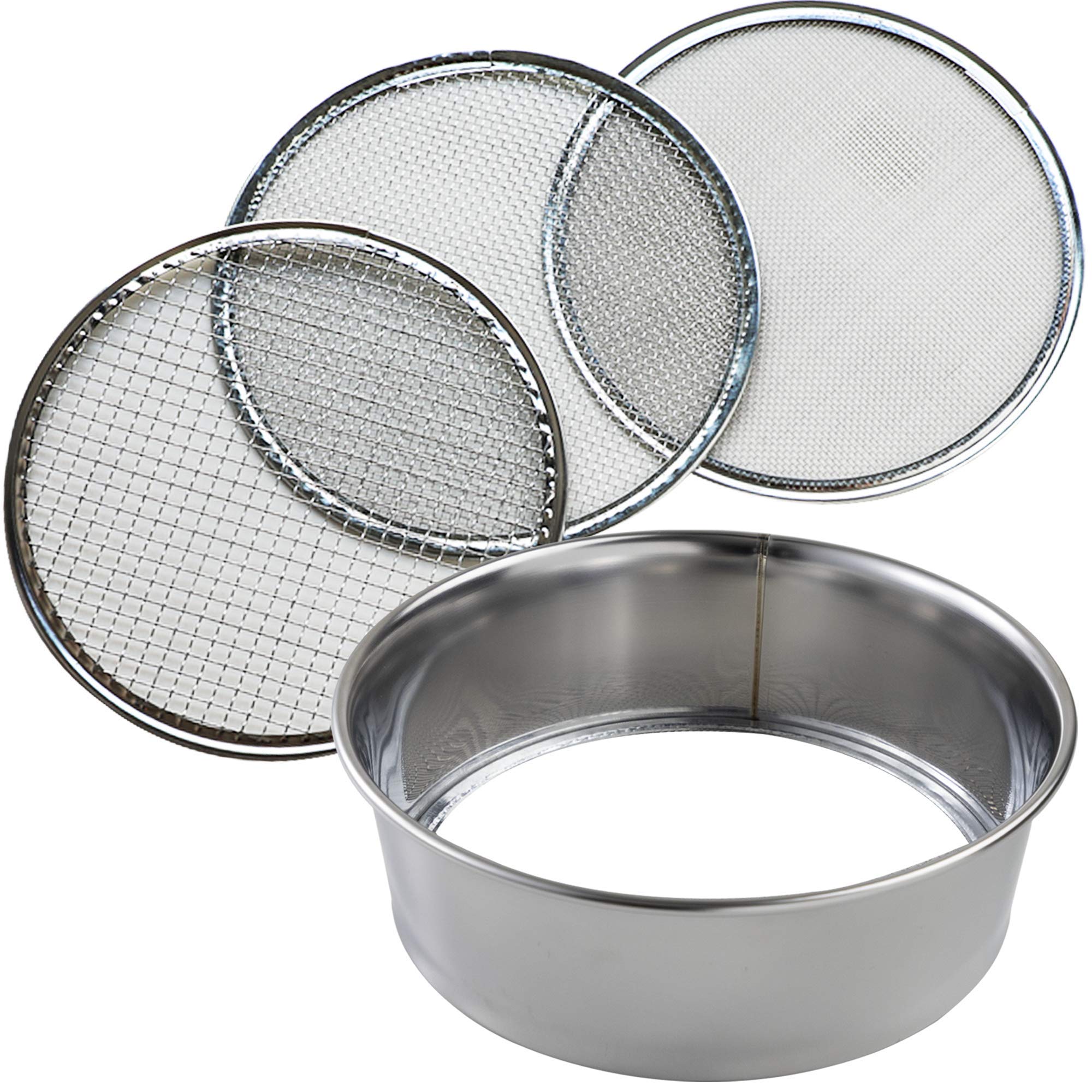 Wazakura soil sieve set frame and 210mm body for precise soil separation