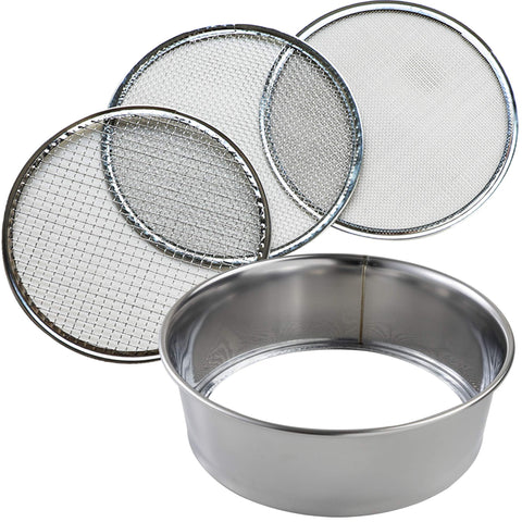 Wazakura soil sieve set frame and 210mm body for precise soil separation
