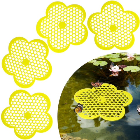 Wazitin floating bee island with flower shape offers a buoyant water source for pollinators.