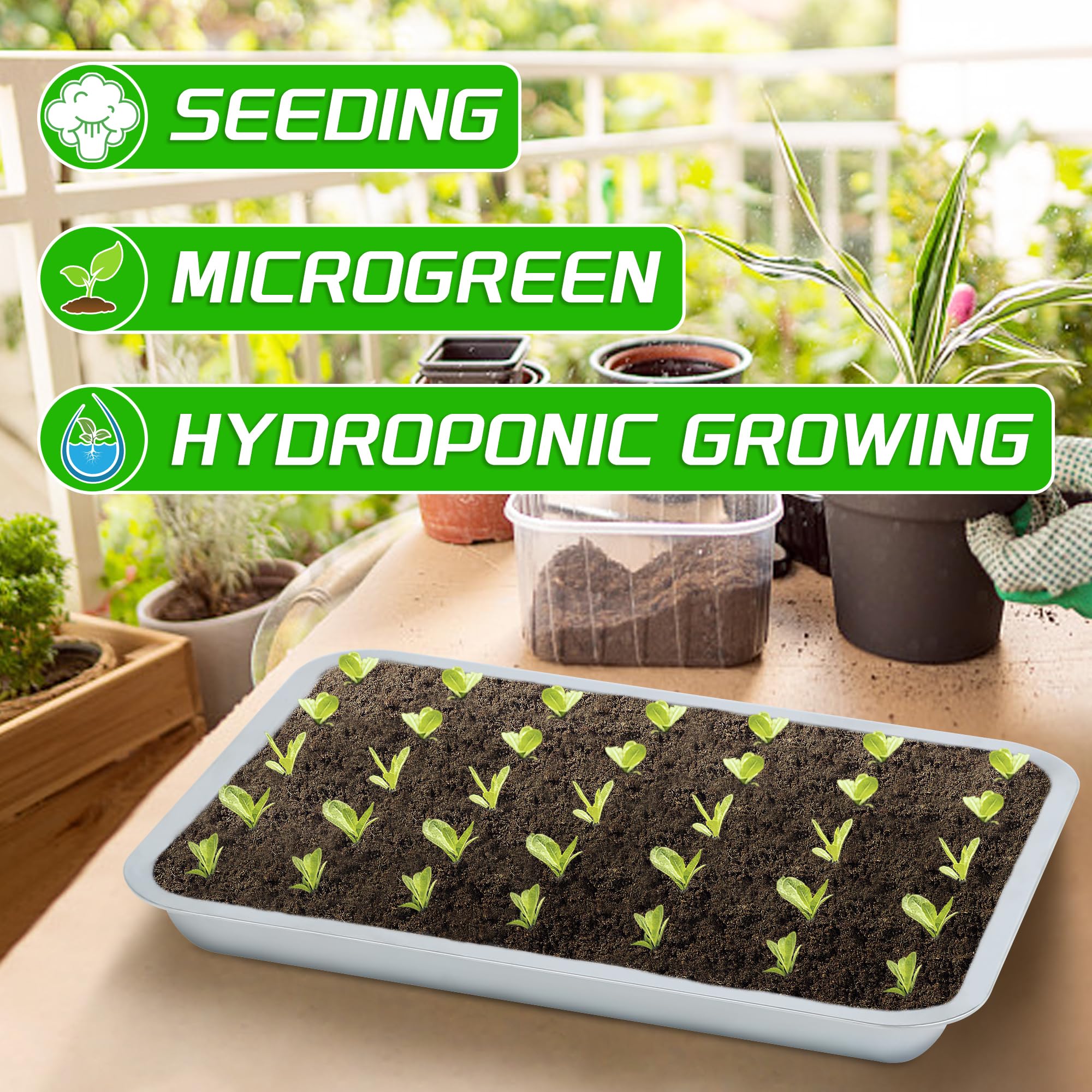 WBCBEC durable stainless-steel tray offers long-lasting use and smooth handling of sprouts.