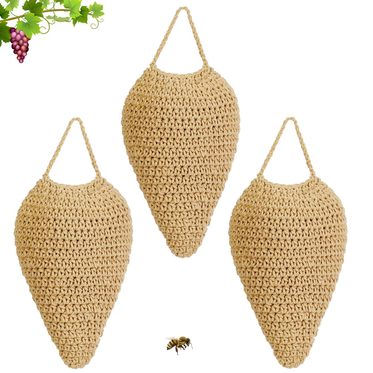 WBCBEC crochet wasp nest decor for porch hanging