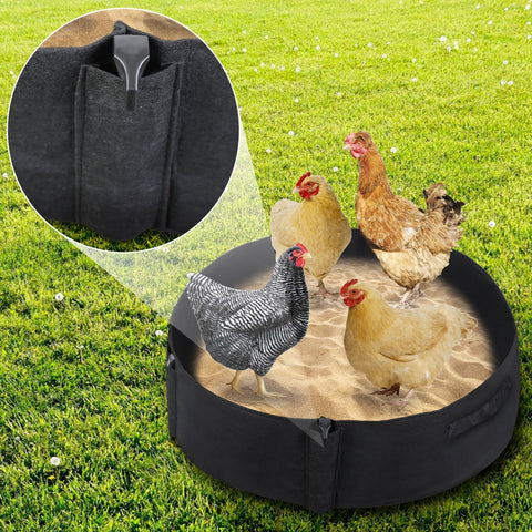 WBCBEC dust bath tub close-up in sturdy felt fabric