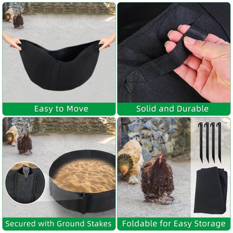 WBCBEC ground stakes support dust bath, stabilizing in wind and uneven ground