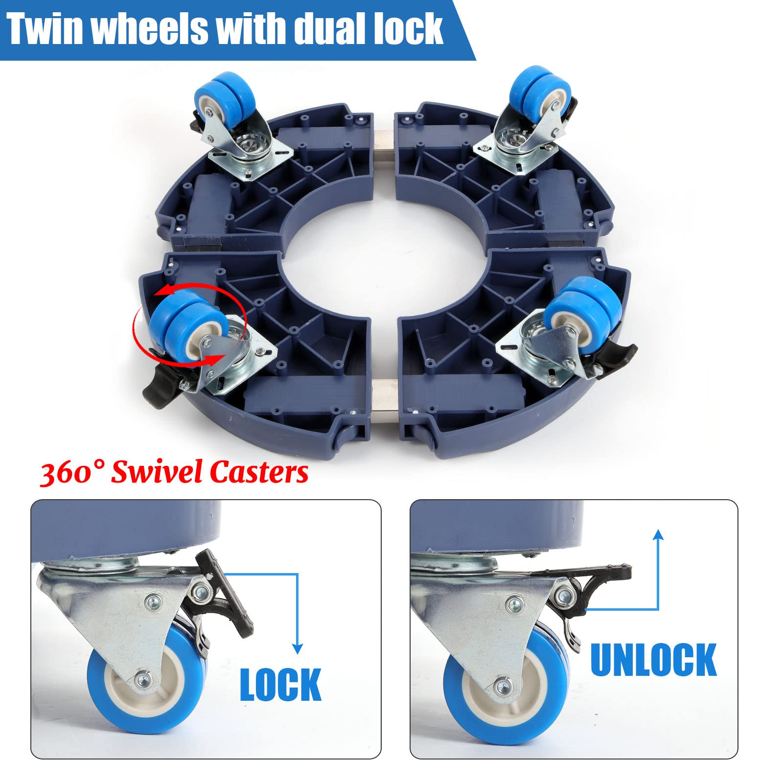 WBD WEIBIDA dual-locking wheels ensure controlled movement and safety.