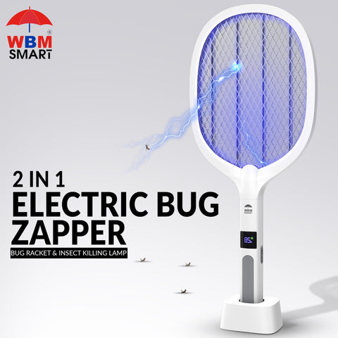 WBM Smart LED racket glowing to target mosquitoes at night.