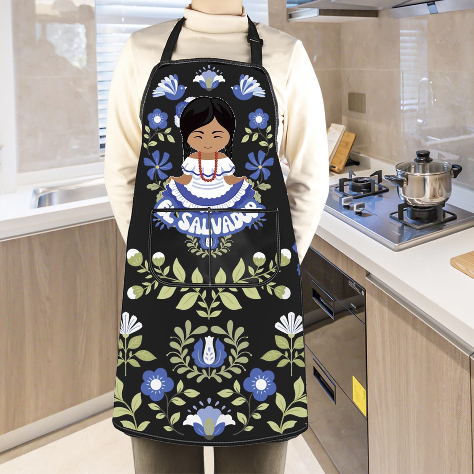 WCGXKO apron-front-pockets-detail keeps brushes, phones, and tools within reach.