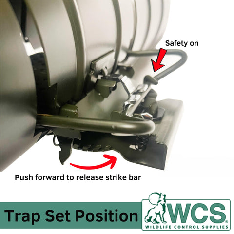 WCS Easy Set Tube Squirrel Trap mounted on fence for flexibility