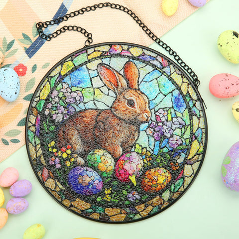 WDARTG Hand-painted Easter ornament adds color and charm to walls or windows.