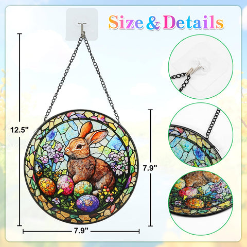 WDARTG stained glass suncatcher with diamond texture enhances natural light in any room.