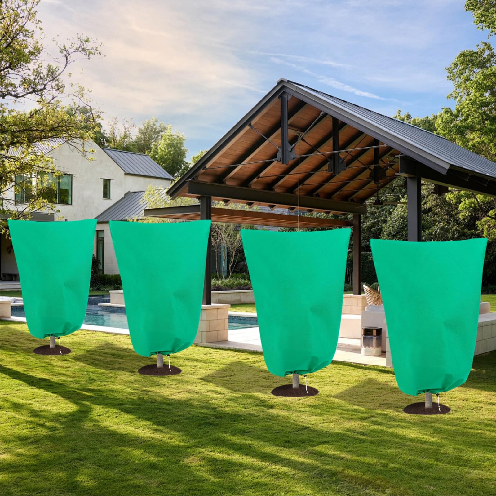 WDBG plant cover protecting areal garden from deer and rabbits with durable design