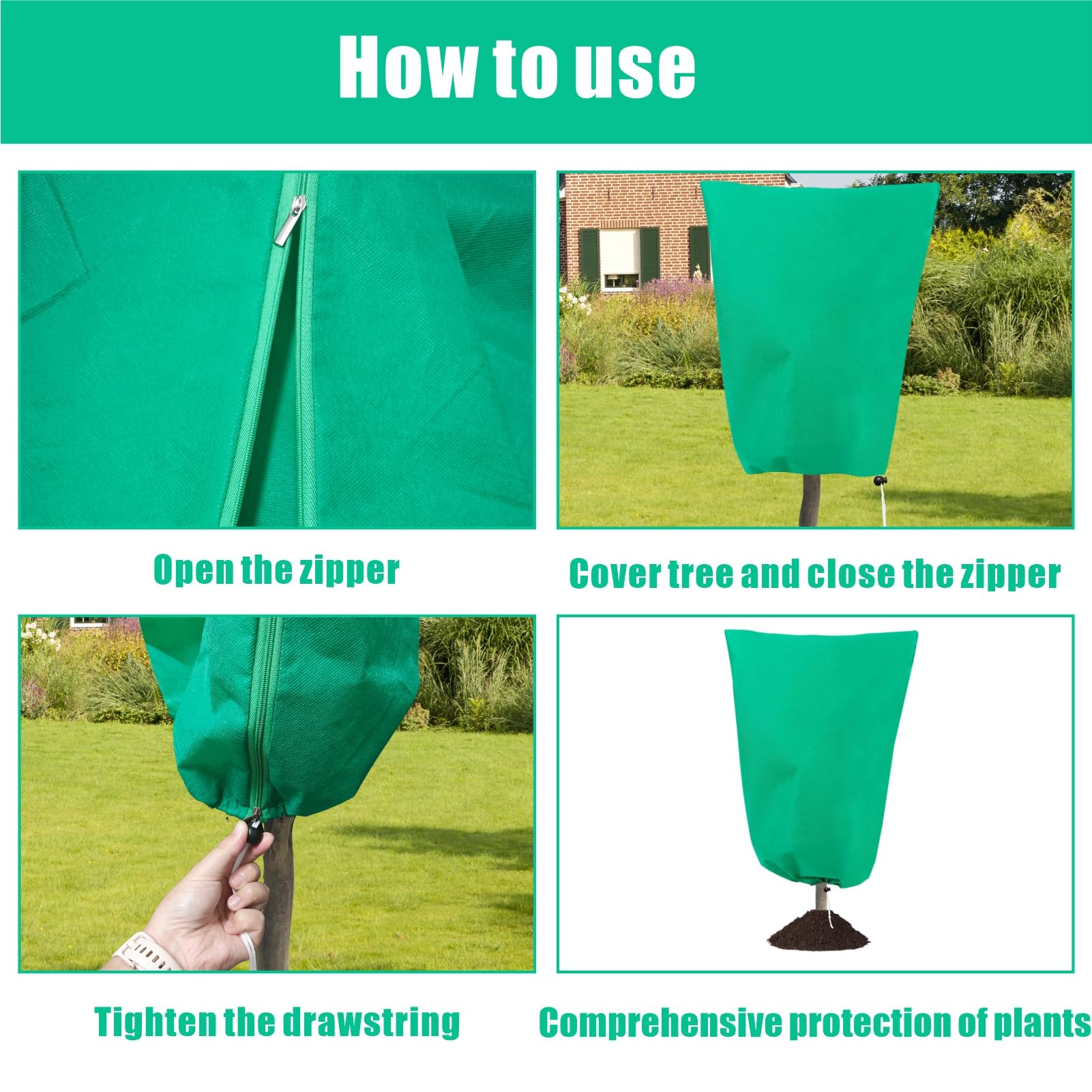 WDBG universal-fit plant cover measuring 31-5 x 47-2 inches placed over shrubs