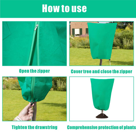WDBG universal-fit plant cover measuring 31-5 x 47-2 inches placed over shrubs