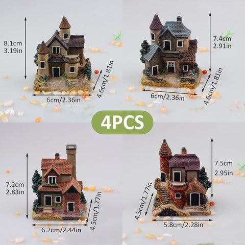wdcfxy fairy garden miniature homes image 2 present four unique designs for whimsical garden decor.