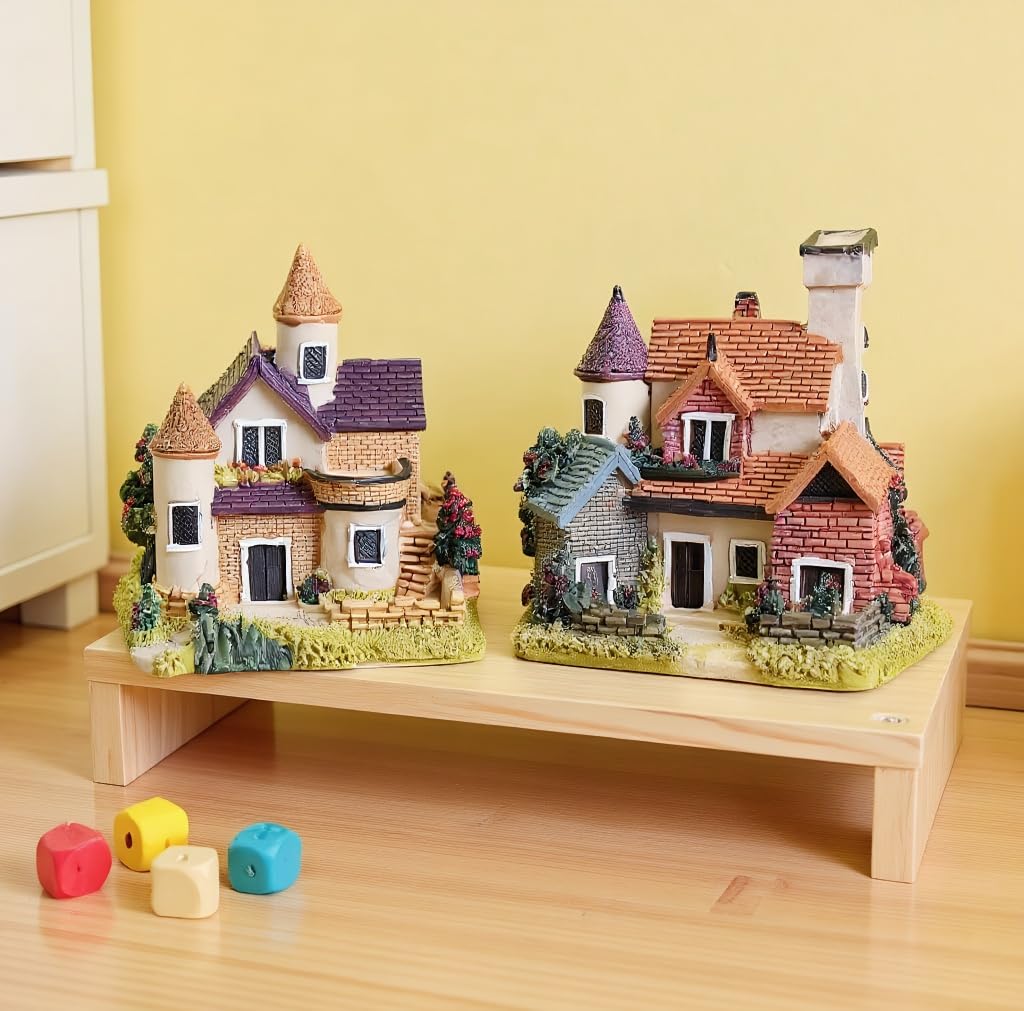 wdcfxy hand-painted resin miniature homes image 3 offer vivid colors that endure indoors and outdoors.