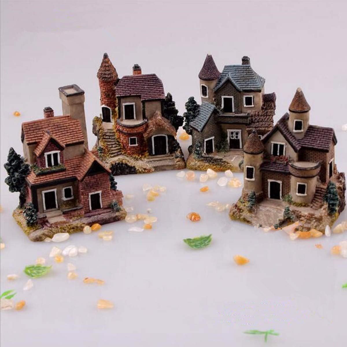 wdcfxy tiny house miniature homes image 1 show durable hand-painted resin houses for indoor terrariums.