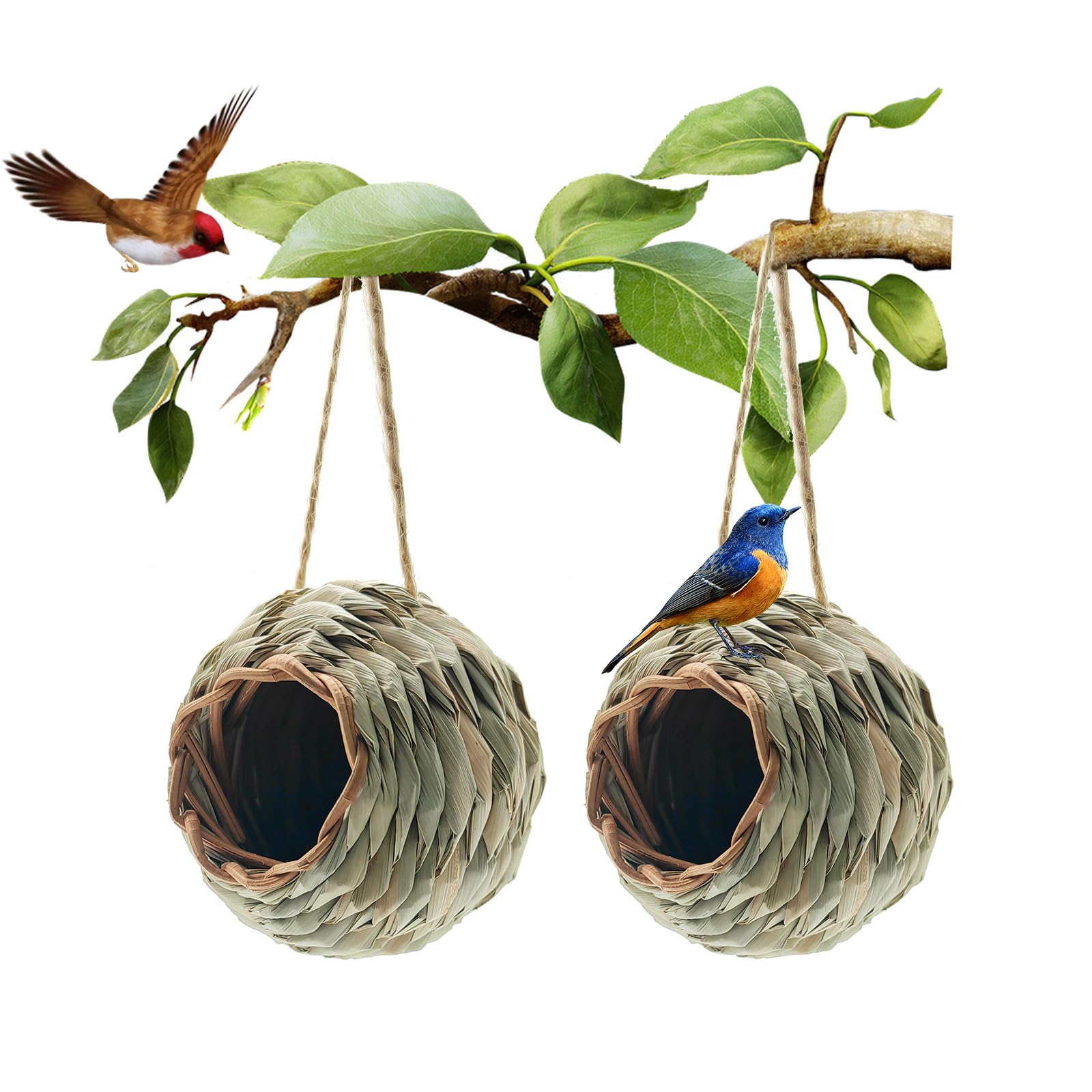WDEFUN humming bird house outdoor hanging with decorative charm for garden spaces.