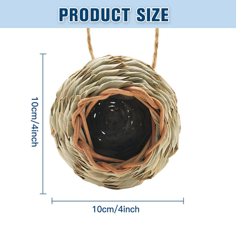 WDEFUN natural grass bird hut blends with yard scenery and invites pollinators.