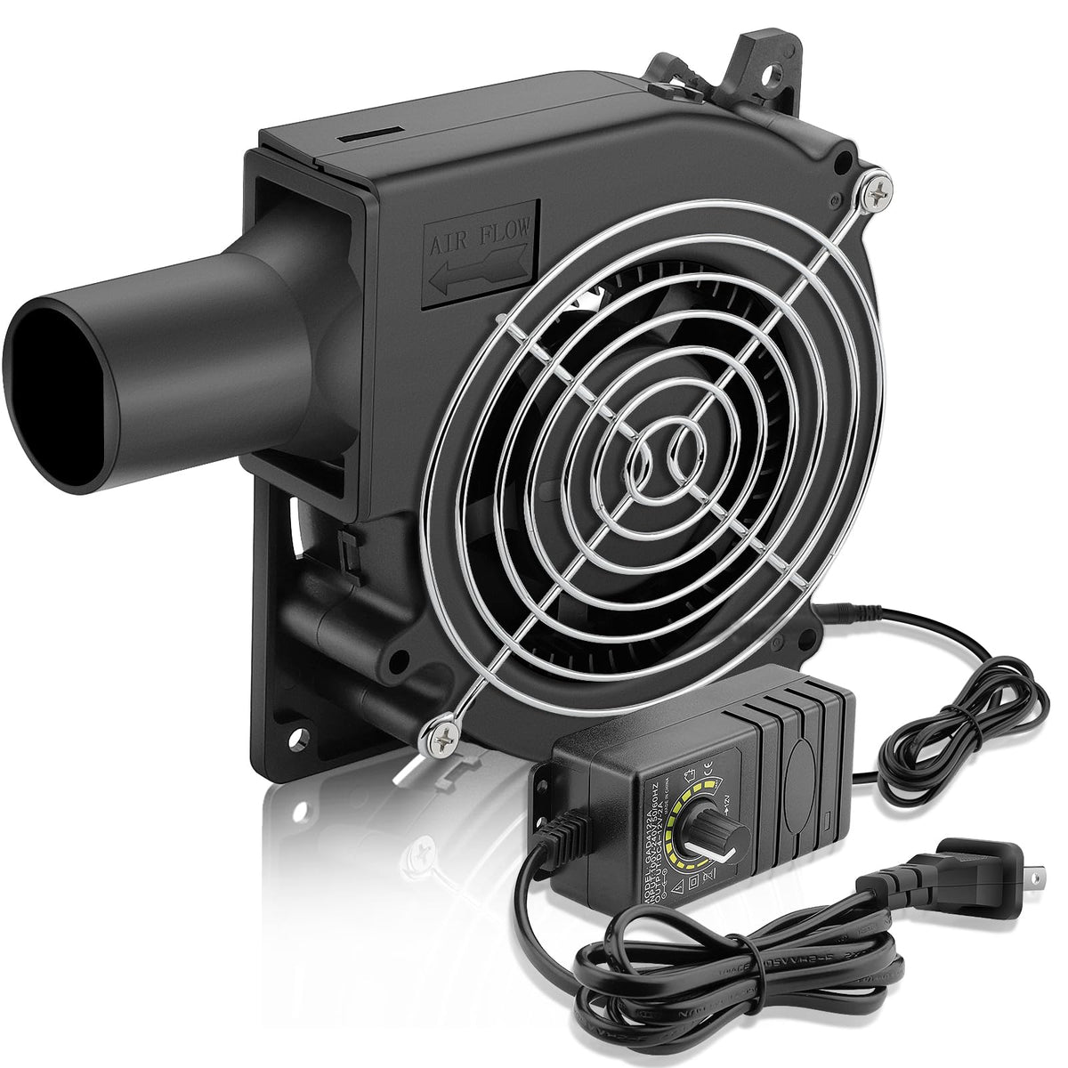 WDERAIR squirrel cage blower powers compact ventilation for fires and grills.