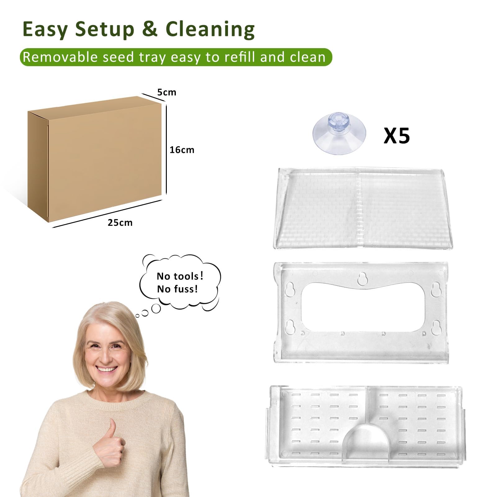 WDG crystal-clear acrylic enables close-up bird watching without disturbance.